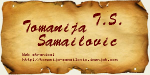 Tomanija Samailović vizit kartica